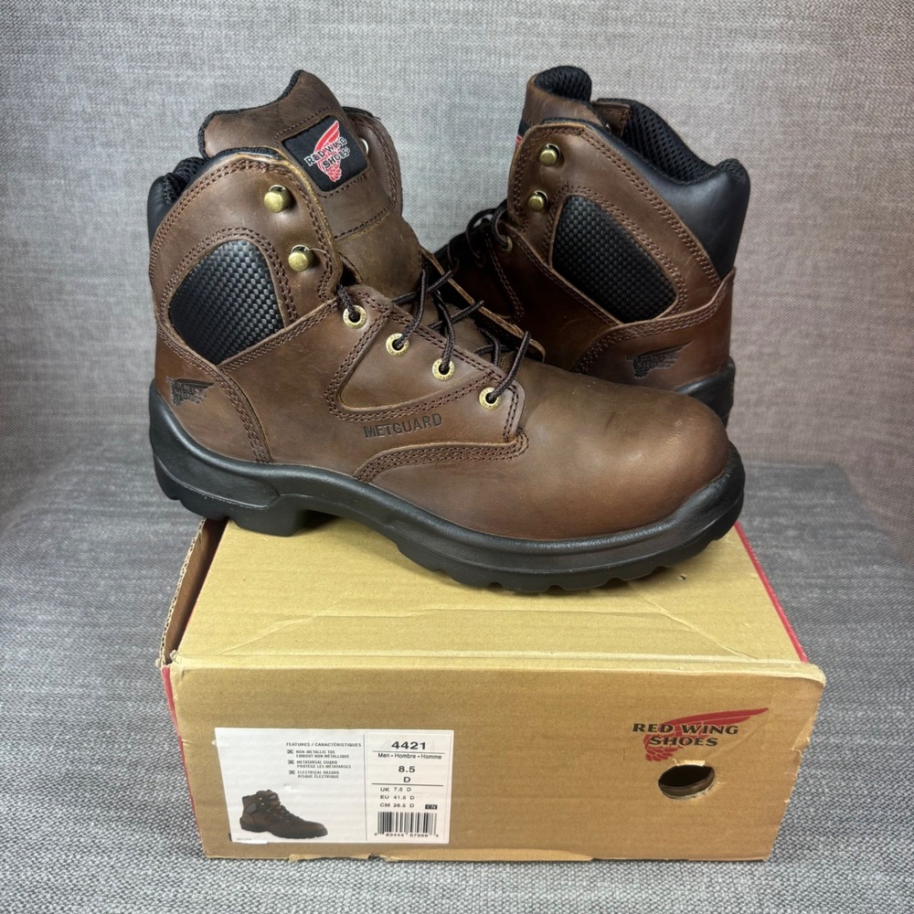 Red Wing FlexBond 6-inch Non Metallic Safety Toe Metguard Work Boots 8.5 D 4421